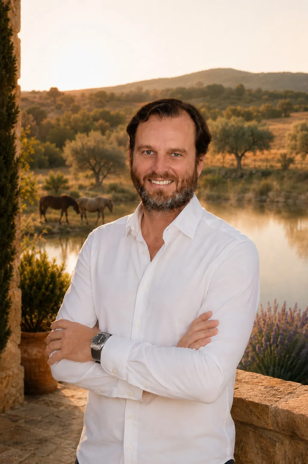 Portrait of Loïc Florentin, outdoors in Provence.